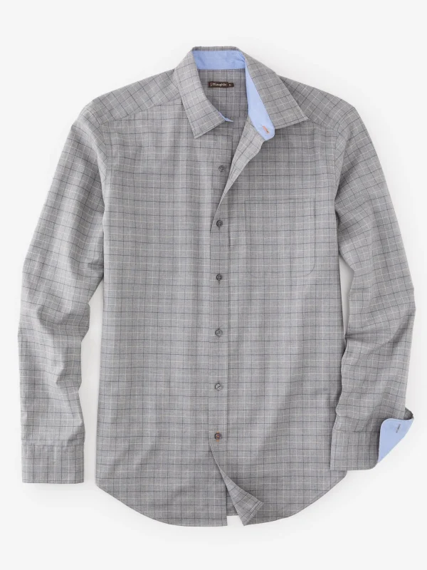 Hot J. McLaughlin Gramercy Modern Fit Shirt In Plaid Heather Charcoal/Light Gray