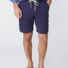 Fashion J. McLaughlin Griffin 7" Linen Shorts Navy