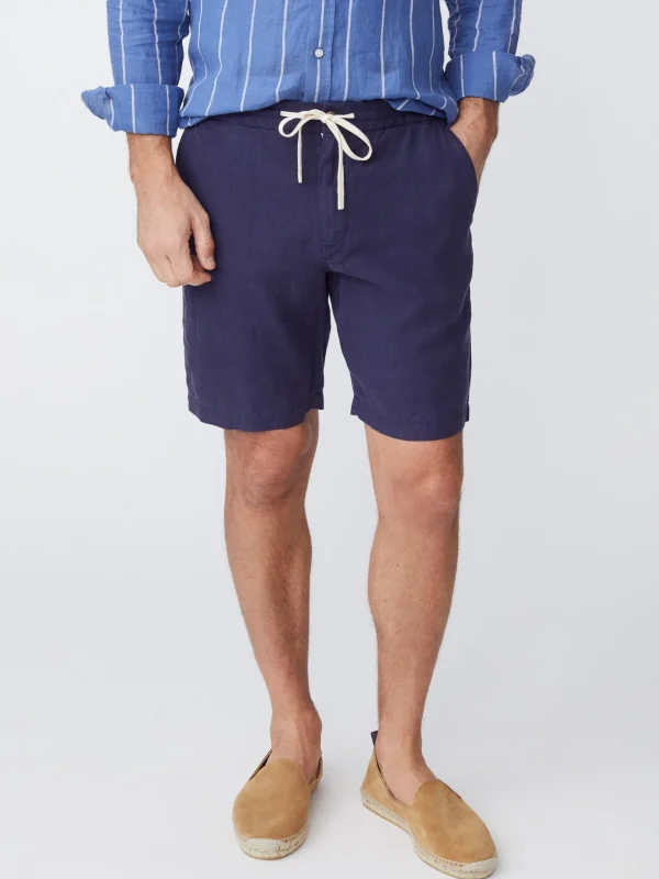 Fashion J. McLaughlin Griffin 7" Linen Shorts Navy