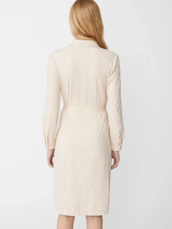 Discount J. McLaughlin Haarlem Dress In Penscript Off White/Tan