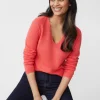 Online J. McLaughlin Hartley Cashmere Sweater Deep Coral