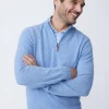 Cheap J. McLaughlin Henry Cashmere 1/4 Zip Washed Denim