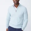 Hot J. McLaughlin Henry Cashmere 1/4 Zip Heather Aqua