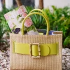 New J. McLaughlin Holland Straw Tote Natural/Yellow