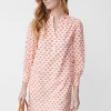 Clearance J. McLaughlin Hollins Dress In Gingko Mosaic White/Orange/Hot Pink