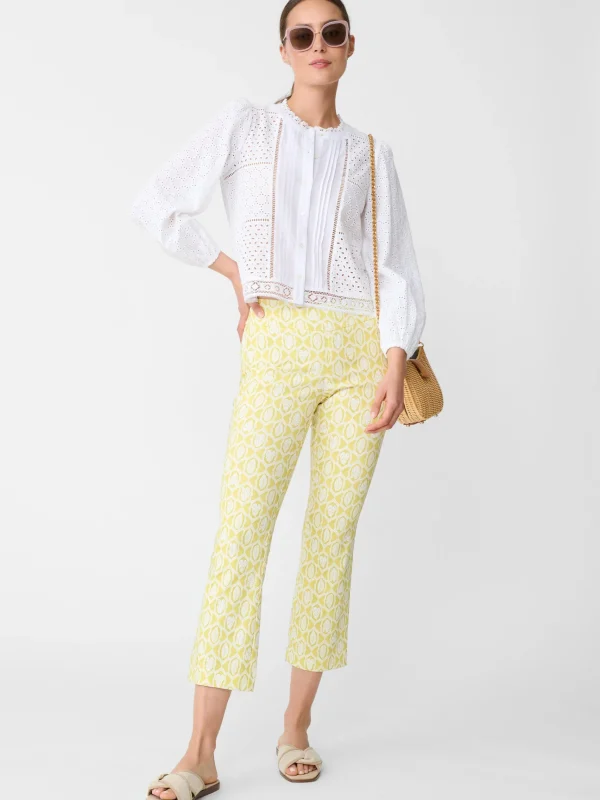 Store J. McLaughlin Ivy Pants In Lahara Leaves Chartreuse/White