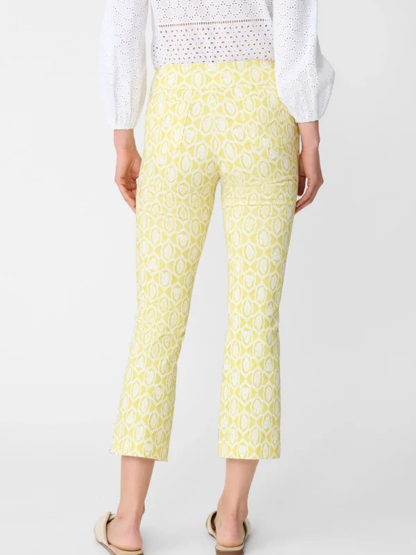 Store J. McLaughlin Ivy Pants In Lahara Leaves Chartreuse/White