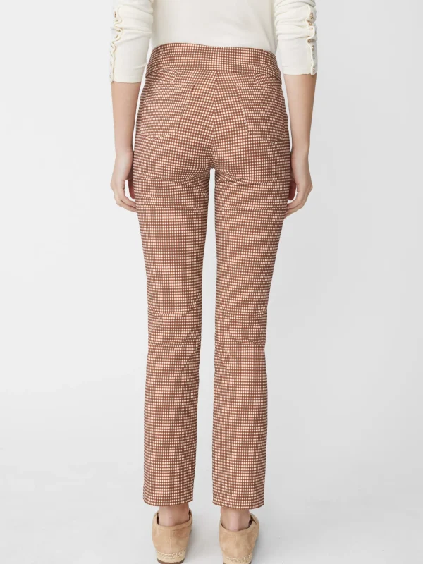 Sale J. McLaughlin Jaydan Pants In Cabana Gingham Brown/Cream