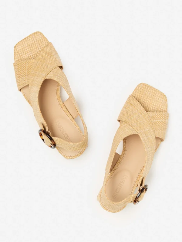 Sale J. McLaughlin Jessamine Grasscloth Heels Beachwood