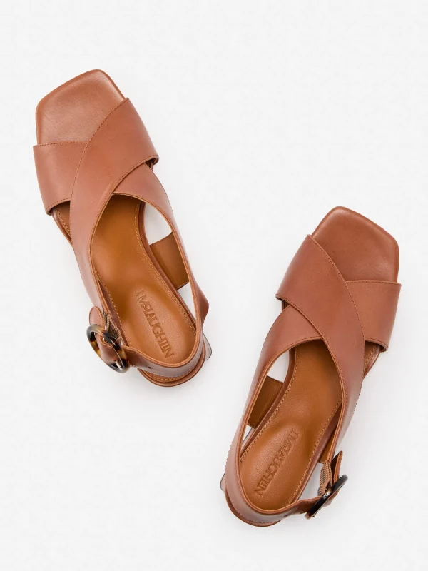 Best Sale J. McLaughlin Jessamine Leather Heels Cognac