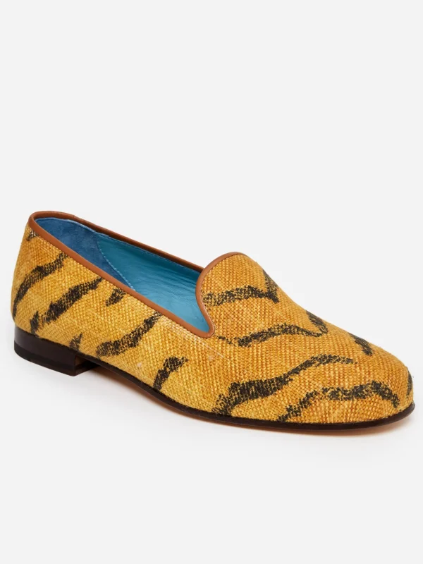 Online J. McLaughlin J.McL X Stubbs Wootton Printed Slippers In Tiger Tan