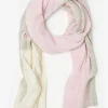 Fashion J. McLaughlin Jolene Cashmere Scarf In Color Block Light Pink/Silver