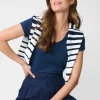 Best J. McLaughlin Kacey Linen Tee Navy