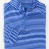 Best J. McLaughlin Kosta Performance 1/2 Zip In Murphy Stripe Blue/Light Blue/White