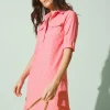 Flash Sale J. McLaughlin Lawrence Dress In Cross Hachure Coral/Light Coral