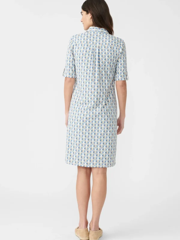 Cheap J. McLaughlin Lawrence Dress In Hexcomb Dark Blue/Blue