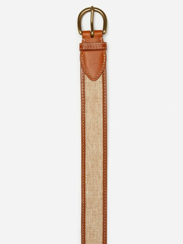 Clearance J. McLaughlin Leopold Linen Belt Natural