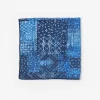 Cheap J. McLaughlin Linen Pocket Square In Diamond Patch Navy/Denim Blue