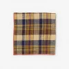 Discount J. McLaughlin Linen Pocket Square In Plaid Yellow/Navy