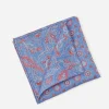 New J. McLaughlin Linen Pocket Square In Reverse Paisley Blue