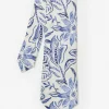 New J. McLaughlin Linen Tie In Indigo Flora Off White/Navy