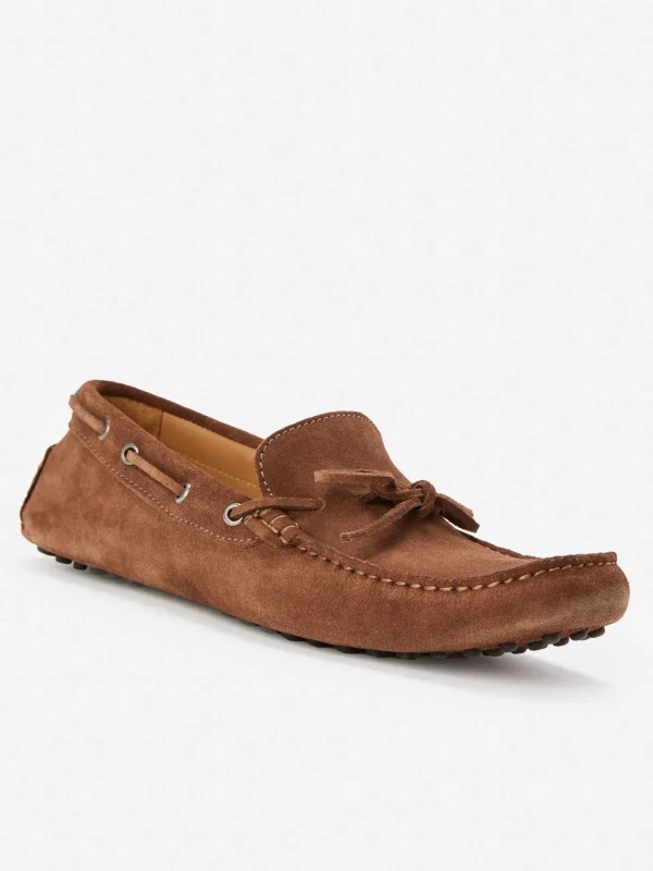 Cheap J. McLaughlin Linus Suede Driving Moccasins Dark Brown