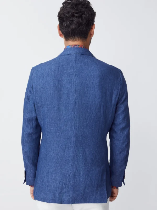 Outlet J. McLaughlin Lisbon Linen Blazer Heather Navy