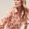 Discount J. McLaughlin Lois Shirt In Rare Bird Off White/Coral