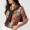 Online J. McLaughlin Lois Shirt In Terra Blossom Geo Red/Multi