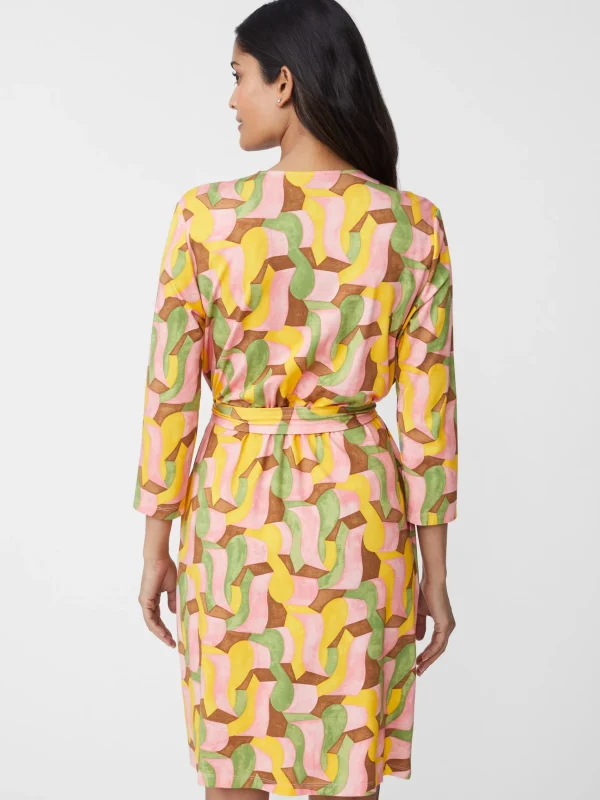 New J. McLaughlin Lorelei Dress In Abstract Chaise Pink/Multi