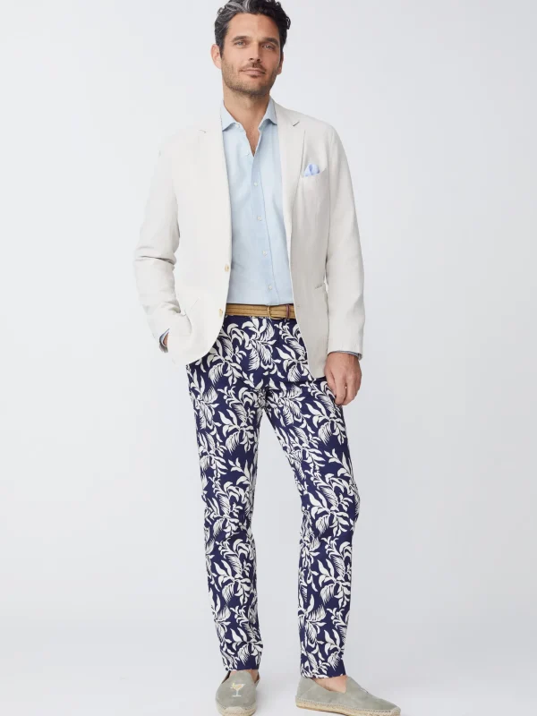 Discount J. McLaughlin Lukas Pants In Jardin Leaf Navy/Off White