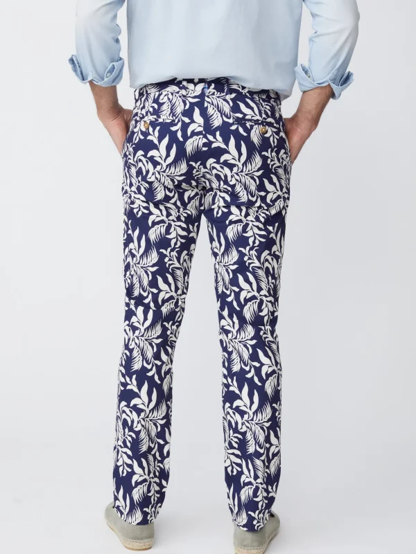 Discount J. McLaughlin Lukas Pants In Jardin Leaf Navy/Off White