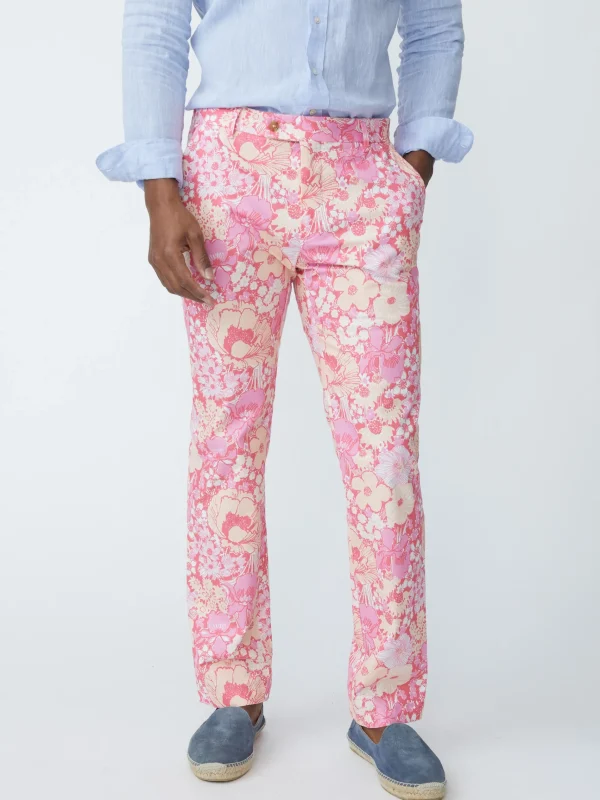 Cheap J. McLaughlin Lukas Pants In Posh Pansies Peach/Coral