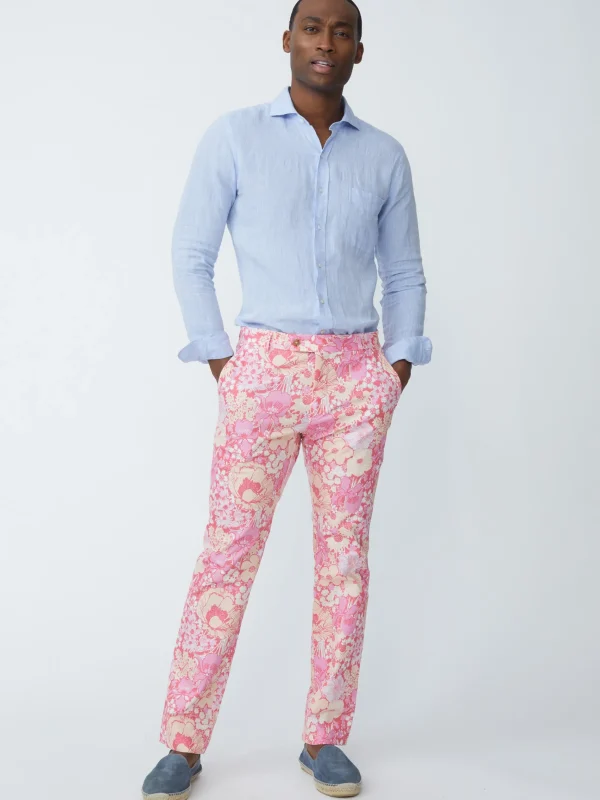 Cheap J. McLaughlin Lukas Pants In Posh Pansies Peach/Coral