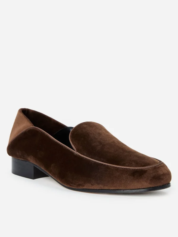 Clearance J. McLaughlin Luna Velvet Loafers Chocolate Brown