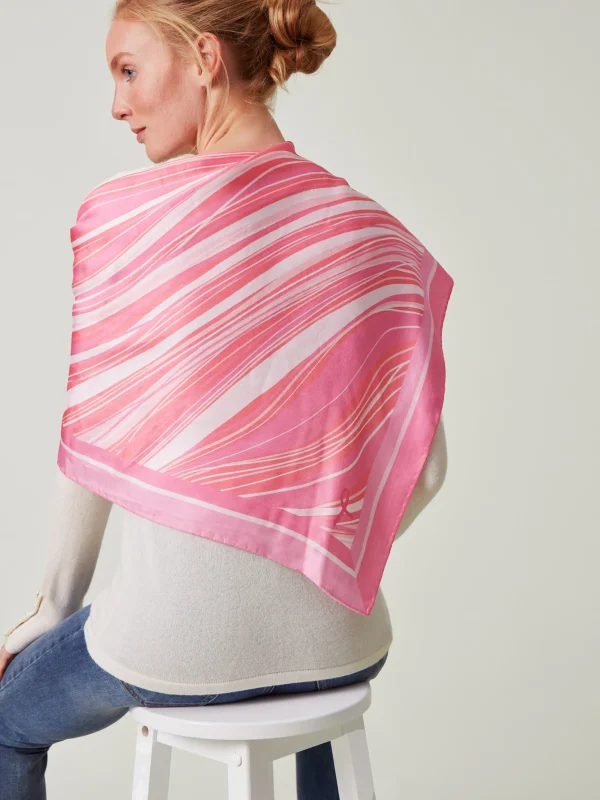 Best Sale J. McLaughlin Mabel Silk Scarf In Weaver Square Pink