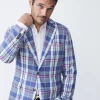 New J. McLaughlin McCown Blazer In Plaid White/Blue/Red