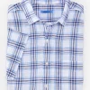 New J. McLaughlin Montauk Modern Fit Linen Shirt In Plaid White/Blue/Navy