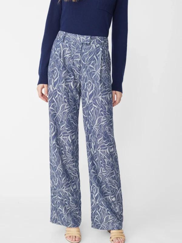 New J. McLaughlin Morgan Pants In Leaf Lover Jacquard Denim