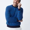 Hot J. McLaughlin Nathan Sweater In Stripe Navy/Blue