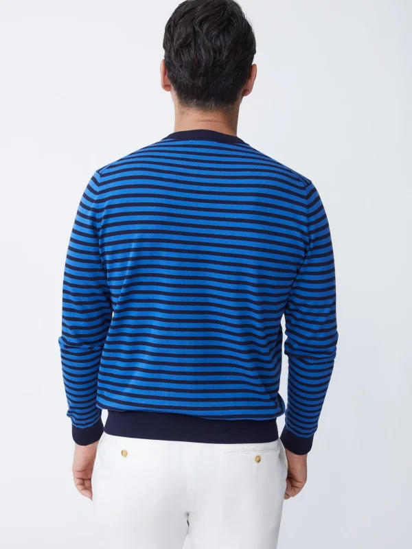 Hot J. McLaughlin Nathan Sweater In Stripe Navy/Blue