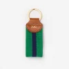 Store J. McLaughlin Needlepoint Keyfob In Stripe Green/Navy