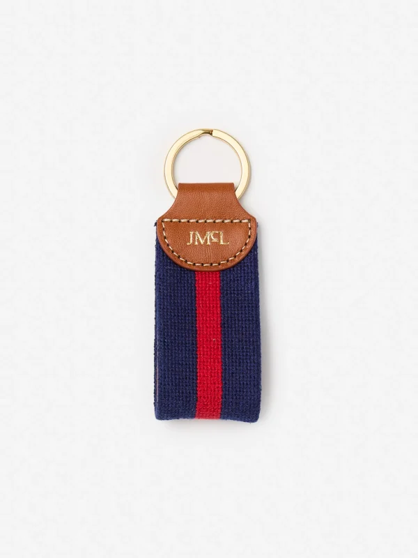 Hot J. McLaughlin Needlepoint Keyfob In Stripe Navy/Red