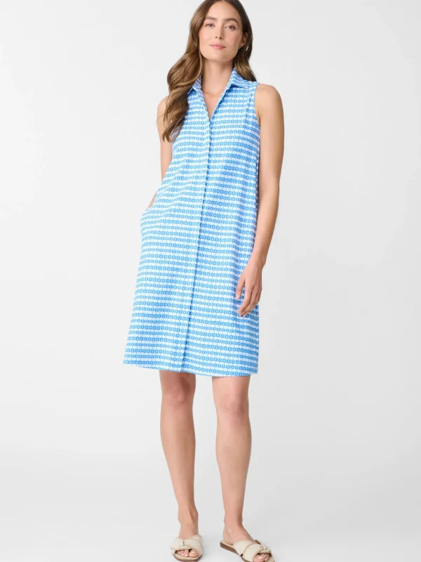 Online J. McLaughlin Negin Dress In Aberdeen Geo Blue/Blue