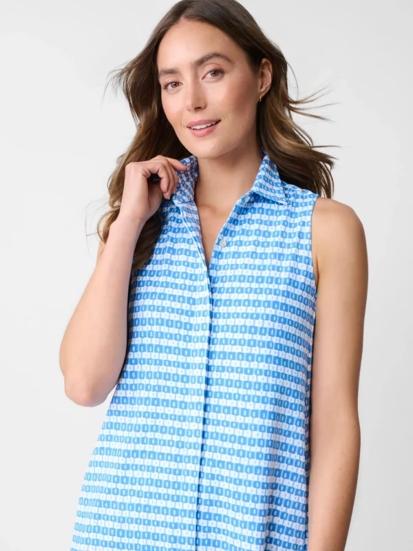 Online J. McLaughlin Negin Dress In Aberdeen Geo Blue/Blue