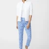 New J. McLaughlin Newport Capri Pants In Painterly Check Navy/Light Blue