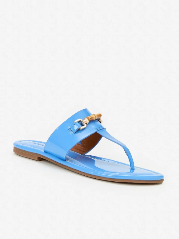 Fashion J. McLaughlin Nora Patent Leather Sandals Marina Blue