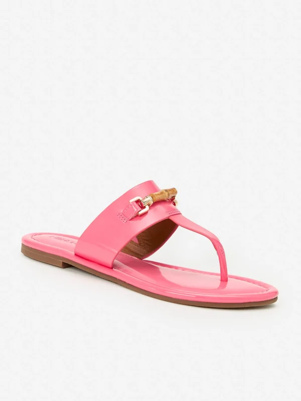 Shop J. McLaughlin Nora Patent Leather Sandals Coral