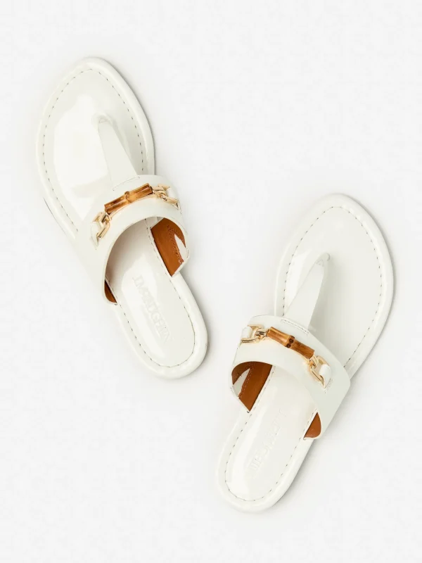 Store J. McLaughlin Nora Patent Leather Sandals White