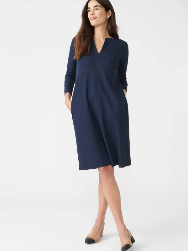 Clearance J. McLaughlin Octavia Dress In Fernwood Geo Jacquard Navy